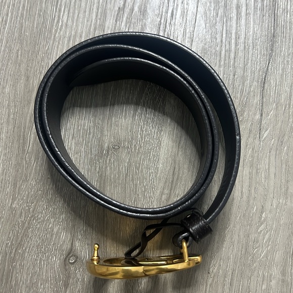 Authentic Gucci Double G Logo Brown Leather Belt - Picture 5 of 7